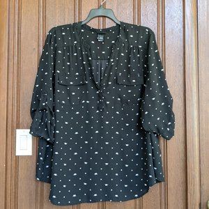 torrid 3x Harper Blouse - Cats & Polka Dots!